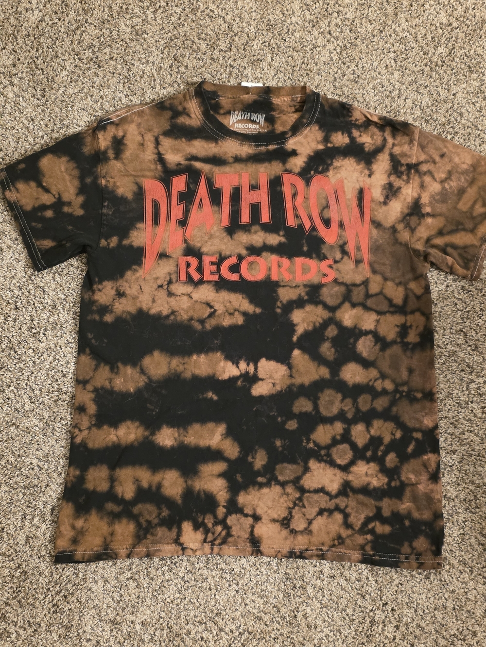 Men's Brown & Black Tie-Dye Graphic Tee